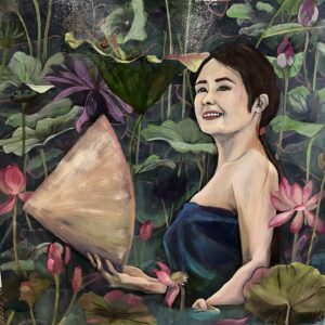 Lotus Pond - Oil Painting